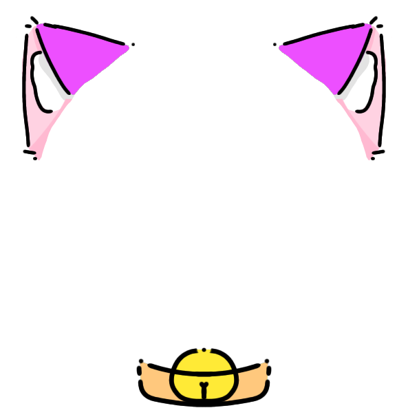 orange collar purple cat ears Decoration